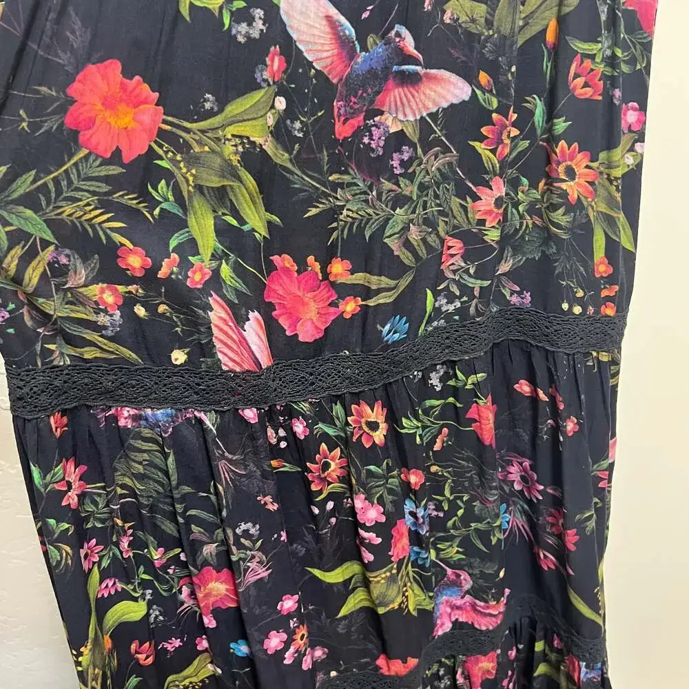 Next Beachwear Black and Floral Lace Dress - Maxi Size UK 10 - Picture 6 of 12